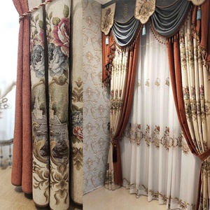 Phong cách châu Âu cao cấp cổ điển màn Chenille Jacquard vải hoa dệt thêu Jacquard rèm cửa rèm cửa valances - Product Image 5