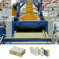 Ligne de production automatique de panneaux sandwich en laine de roche pour toitures en tuiles