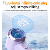 Ventilateur portable rechargeable par USB, pliable, avec lampe torche, pour usage extérieur, moteur sans balais, en plastique, écologique