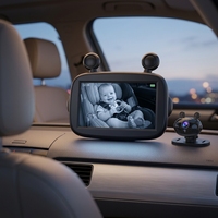 Moniteur pliable pour bébé et animal de compagnie de 6,8 pouces, double caméra, vision nocturne 1080p