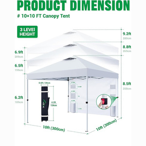 Nouvelles tentes pliantes blanches d'extérieur 2x2, 2x3, 3x3, 3x4, 3x4.5, 3x6 pour événements, prix d'usine pour fêtes et salons professionnels - Product Image 6