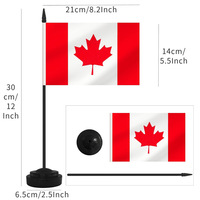 Drapeau de table promotionnel en gros pour bureau, maison, entreprise – Drapeau de bureau personnalisé Canada avec base et mât