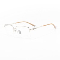 Montures de lunettes optiques en titane noir demi-cerclées pour hommes et femmes, style mode, avec logo personnalisable, fabriquées en Chine