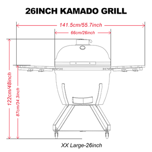 <span class=keywords><strong>SEB</strong></span> Barbecue Kamado Géant Moderne 26 Pouces (57 cm) avec Verrouillage de Chaleur Ultime, Construction en Céramique et Acier Inoxydable, Allumage Électronique - Product Image 5