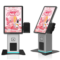 Pantalla Táctil de Pedidos y Pagos de Autoservicio de 21.5 Pulgadas para Restaurante McDonald's, con Escáner de Código QR e Impresora