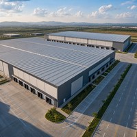 Entrepôt préfabriqué moderne en structure légère en acier à vendre