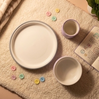 Nouveau produit : Assiette et bol en céramique pour tout-petits avec tasse, vaisselle en porcelaine pour enfant, sans BPA