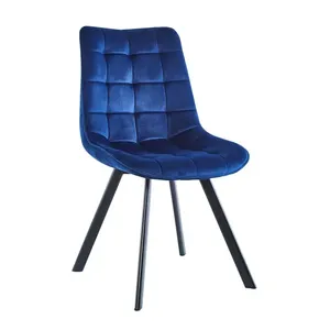 Chic Velvet Dining <b>Chair</b> With Sturdy Black <b>Metal</b> Legs Chic Velvet Dining <b>Chair</b> With Sturdy Black <b>Metal</b> Legs - Product Image 1