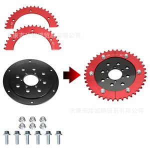 Piñón Dividido de 42 Dientes para Cadena 420, Piñón de Cadena de Rodillos de Acero Rojo para Reparación de Motores de 80cc y 100cc - Product Image 2