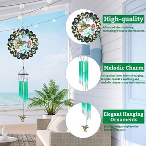 กระดิ่งลมฮัมมิ่งเบิร์ดพร้อมสปินเนอร์ของตกแต่งสวนลานกลางแจ้งชิ้นส่วนเคลื่อนไหวสำหรับการตกแต่งกลางแจ้งไอเดียของขวัญ - Product Image 4