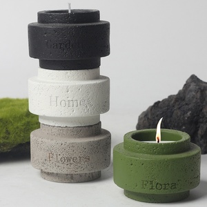 Bocaux à bougies aspect ciment nordique - Gobelets vides style béton mat pour DIY aromathérapie, <span class=keywords><strong>cire</strong></span> de soja et décoration intérieure style nordique - Product Image 2