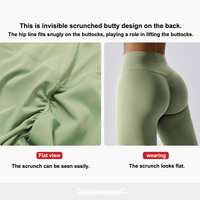 Leggings de gymnastique sans couture avec poches pour femmes pantalon de yoga taille haute avec dos en V doux et froissé