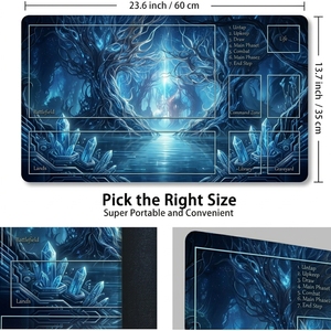 Grand tapis de jeu TCG 24x14 pouces - Tissu supérieur en tissu avec dos en caoutchouc antidérapant pour <span class=keywords><strong>Magic</strong></span> - Product Image 4