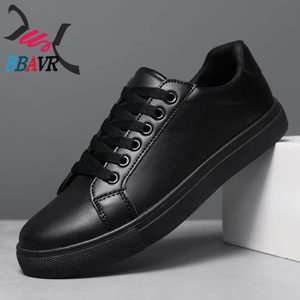 Zapatos Deportivos Casuales de Cuero para Hombre, Blancos y Negros, para Correr y Patinar - Product Image 2