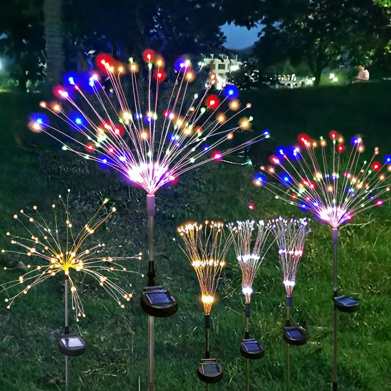 Hot sale IP65 waterproof Solar energy Led Firework Lawn light with Flash function for garden lawn decorations