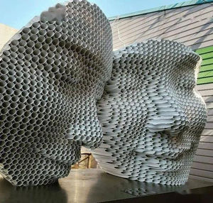 Splice Art Réalisme Visage Humain Métal Statue Visage En Acier Inoxydable Visage Sculpture - Product Image 1