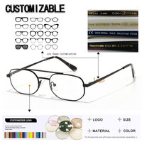 Lunettes de vue rectangulaires de luxe classiques en acétate bleu, monture intégrale, style vintage, anti-lumière bleue, haute qualité, polarisées