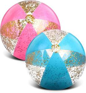 Ballon de plage gonflable Flash doré multicolore à paillettes, ballon de <span class=keywords><strong>piscine</strong></span> adapté aux adultes, fête d'été - Product Image 2