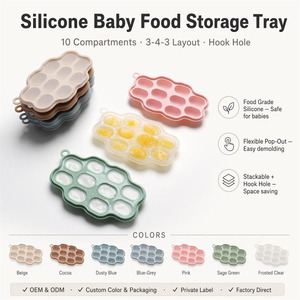 Bac de congélation en silicone de qualité alimentaire pour aliments pour bébés, moule de stockage de lait maternel pour purée maison pour bébés - Product Image 1