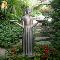 Statue de fille oiseau en bronze, décoration de jardin extérieure, taille personnalisée, à vendre