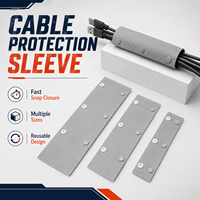 Gaine de câble industrielle en PVC à bouton-pression, réutilisable, pour faisceau de câbles, grise, pour la gestion des câbles