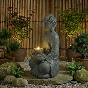 Fuente de Agua Zen Moderna con Tema de Pájaros, Hecha a Mano con Resina y LED, Decoración Impermeable para Jardín, Terraza y Fiestas - Product Image 5