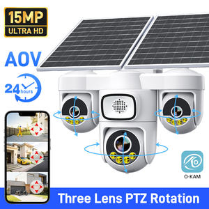 Cámara Solar 4G con SIM de 9MP, Triple Lente, 3 PTZ, Batería de 12000mAh, Grabación de Video 24/7, Visión Nocturna en Color, Cámara Inalámbrica Solar - Product Image 1