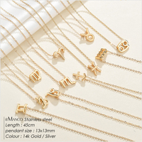 Collier tendance en acier inoxydable plaqué or 14 carats avec chaîne à maillons et signes du zodiaque pour homme et femme