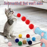 Lanceur de balles pour chat Elcepet en gros, 30 balles, jouet en peluche, mini lanceur créatif pour jeux de tir avec balles en plastique, jouets d'entraînement pour chien