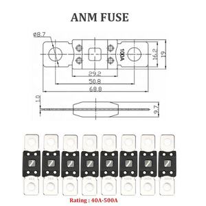 ANM 2-Wege-Mega-Kupfer-Sicherungsblock 32V 40A-500A <span class=keywords><strong>Zeeman</strong></span>-Ersatz-Hochleistungs-Sicherungs kasten für Kfz-Schiffe - Product Image 5