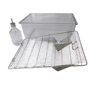 Cage de rat de souris de laboratoire transparente en acier inoxydable 304 PC groupe de rongeurs Cage d'élevage de laboratoire pour mangeoires pour animaux de compagnie