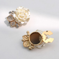Boutons en alliage en gros avec décoration en strass floral, cache-boutons pour chemise, cache-boutons décoratifs