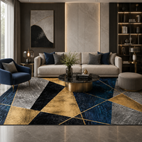 Tapis géométriques en gros pour intérieur, grande taille, doux, luxueux, imperméables, imprimés 3D, modernes, personnalisés pour salon et chambre à coucher