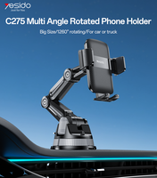 Support de téléphone rotatif multi-angles télescopique à ventouse Yesido 1260 pour camion et voiture C275