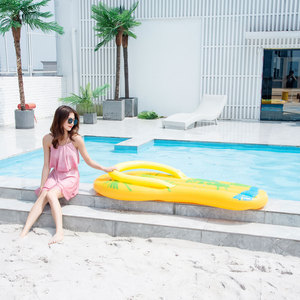 <b>Inflatable</b> Float Yellow Printed Palm Tree Design 170x70cm PVC Adult Swimming Pool Lounge <b>Raft</b> - Product Image 4