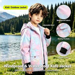 <span class=keywords><strong>Veste</strong></span> à capuche unie à manches longues personnalisée pour garçons et filles, <span class=keywords><strong>veste</strong></span> <span class=keywords><strong>de</strong></span> pluie imperméable doublée et douce pour enfants - Product Image 2