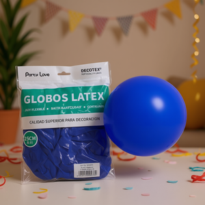 Globos de látex Party Love, redondos, azules, de 25 cm, para decoración de fiestas, cumpleaños, niños - Product Image 2