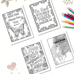 Libro da Colorare con Saggi Biblici, Libro d'Arte a Tema Religioso con Disegni Ispiratori per Adulti, Copertina Morbida, Carta Patinata - Product Image 4