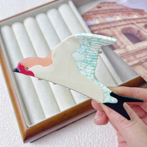 QianJin admite pinzas de garra de pájaro gordito divertidas personalizadas pinzas de pelo de acetato pinzas de pelo de Paloma lindas pinzas de garra de pelo de golondrina únicas - Product Image 6