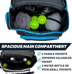 Échantillon gratuit Sac de sport grande capacité personnalisé en usine avec compartiment à chaussures, crochet de suspension pour hommes et femmes, sac à dos de pickle-ball - Product Image 3