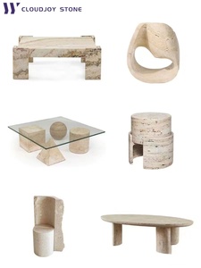 Tùy chỉnh hiện đại sang trọng màu xám bạc hình chữ nhật travertine Đá Cẩm Thạch Bàn cà phê với cơ sở thấp cho phòng khách đồ nội thất trung tâm bảng - Product Image 5