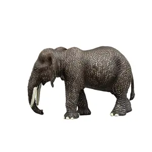 野生动物园动物玩具人物学习教育塑料迷你丛林动物逼真大象模型玩具套装