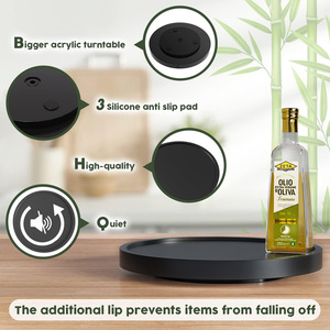 Bamboo Lazy Susan <b>Tray</b> Round 360 Degree Rotating Kitchen Spice <b>Storage</b> Minimalist Design - Product Image 2