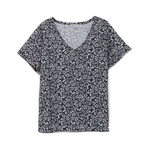 Camiseta Casual de Manga Corta con Cuello en V para Mujer, Transpirable y de Secado Rápido, Talla Grande, Mezcla Flexible que Ofrece Comodidad Durante Todo el Día, Moderna - Product Image 1