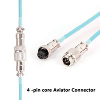 Kabel Jalinan Tahan Air Gx16 Aviasi Yang Cukup Tahan Lama Kabel Gulung Keyboard Mekanis Usb C