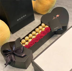 Creative Double Heart Shaped Flower Box Love Drawer Flower Gift Box Gift Packaging Box