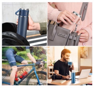 Customized Logo Business Gift Set 500ml Capacity Drinkware Stainless Steel <b>Thermos</b> Mug Vacuum Kettle Water <b>Bottle</b> with 2 Cups - Product Image 6