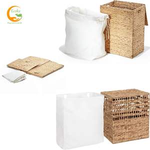 Ecoka WHLBK05 Customize Eco-Friendly Water Hyacinth Storage <b>Basket</b> Set <b>with</b> <b>Lid</b> Multifunction Ready to Export - Product Image 4