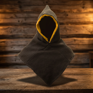Couvre-cou à capuche gris foncé avec doublure jaune, casquette de protection pour soudeurs - Product Image 4