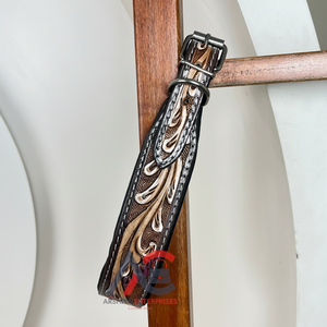 2025 venta al por mayor nueva llegada cuero genuino personalizado patrón Floral occidental Collar de perro hebilla duradera collares para mascotas - Product Image 1